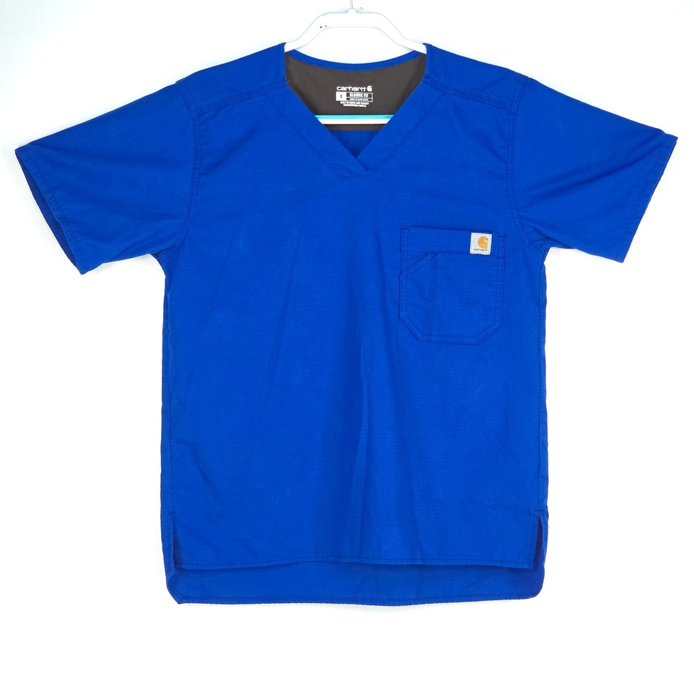 Carhartt Ripstop‎ Shirt Men's Small Blue Scrub Workwear Medical Nursing C15108